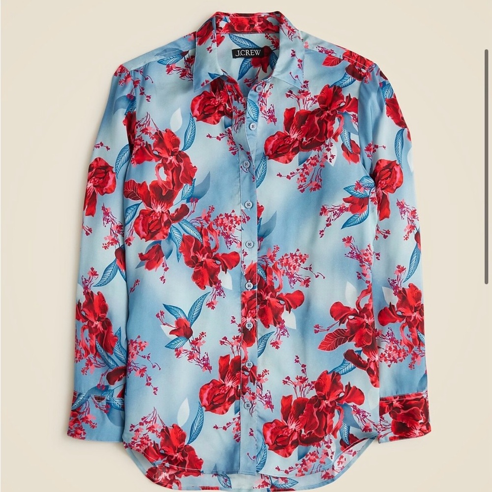 J.Crew Drapey button-up shirt in floral viscose twill